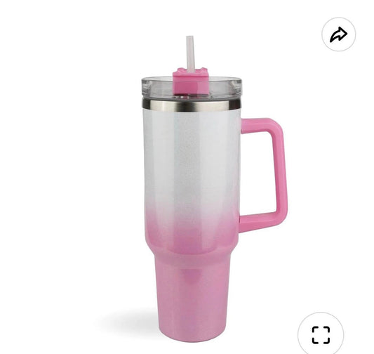 Pink White Glossy 40oz
